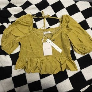 Bohme chartreuse top, NWT